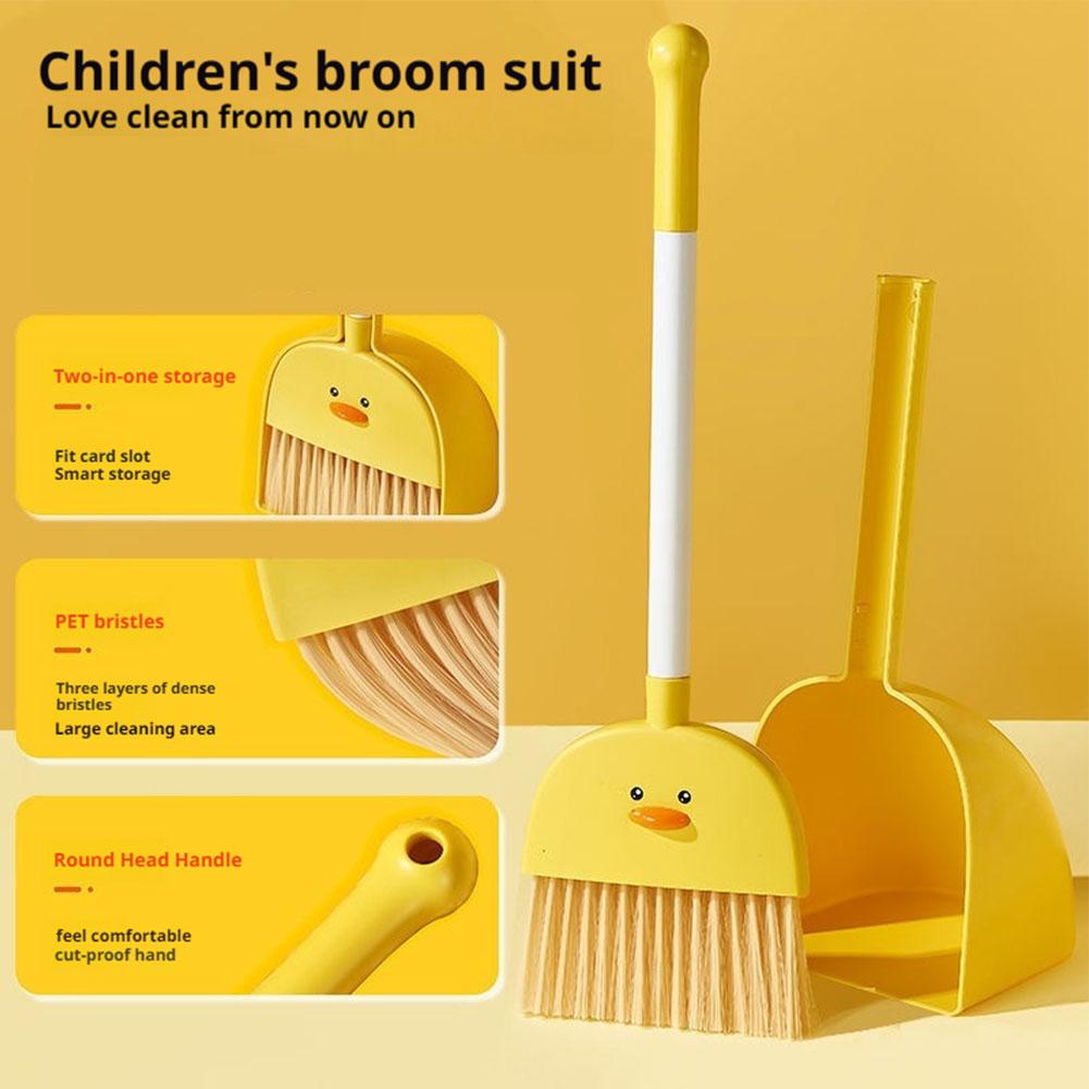 Kids Outdoor Broom - Lebensmittelechtes PP Kinder-Mini-Besen- und Kehrschaufel-Set, dreiteiliges