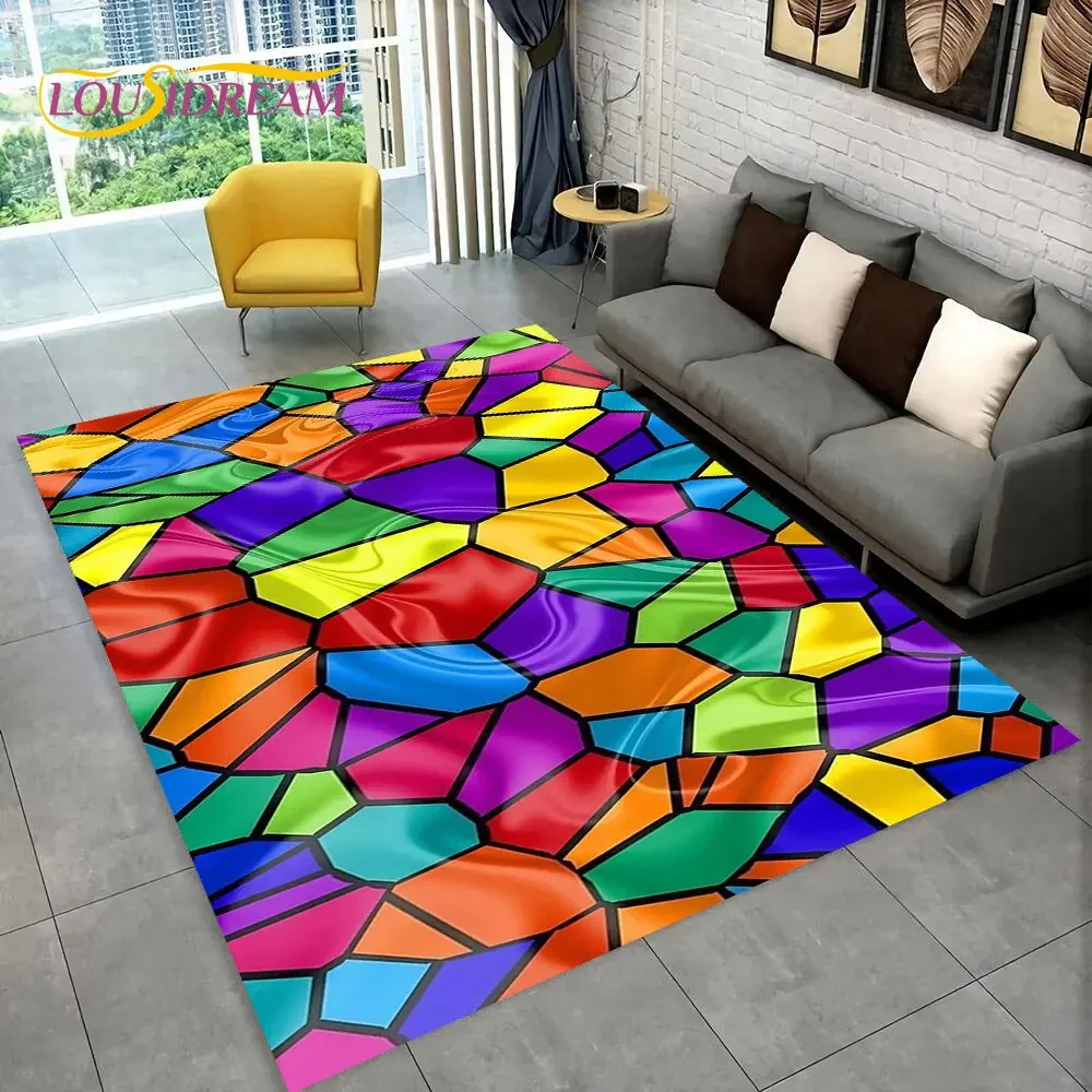 Kids Outdoor Area - Illusions-Regenbogen Chromatischer Farbteppich, Teppich für Wohnzimmer